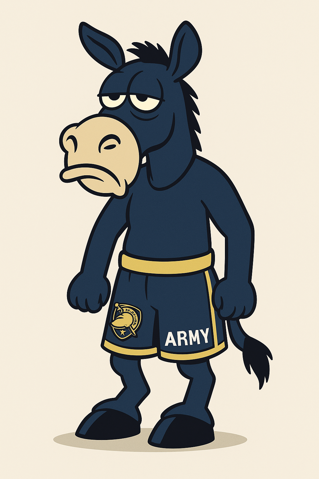 Cartoon of a frazzled Army mule